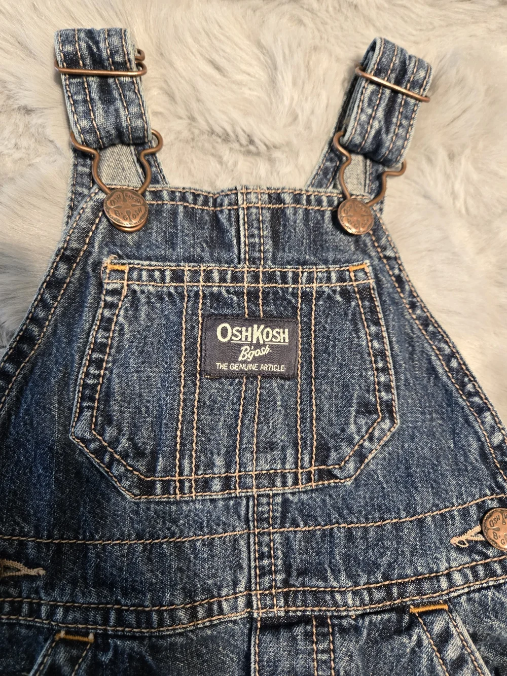 OshKosh B'gosh Medium Dark Wash Carpenter Overalls 12M
